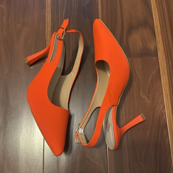 Women's Orange High Heel Sandals Stiletto Pointed Toe High Heels Pumps size 6.5 - Picture 8 of 9